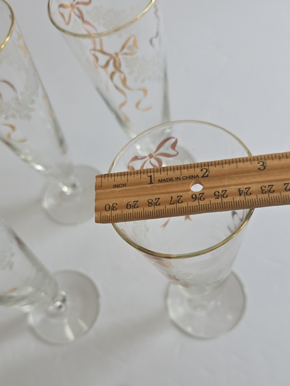 Vintage Libbey Set Of 4 Rose Classic Pilsner Glasses Flutes - Picture 14 of 14